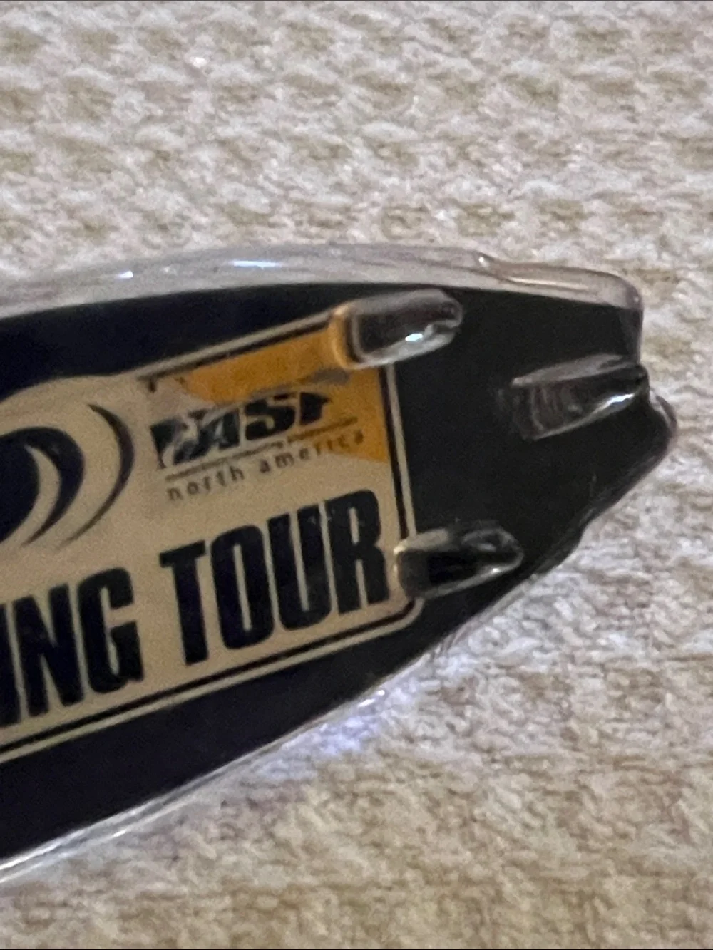 Foster Pro Surfing Tour Gray and Yellow Surfboard Keychain